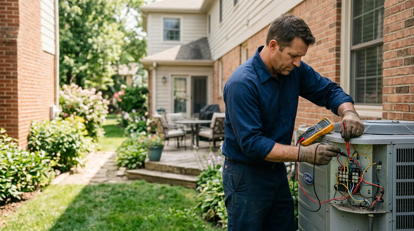 HVAC technician working near North Robinson, OH